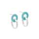 Grace Girvan Turquoise Enamel Silver Hoops