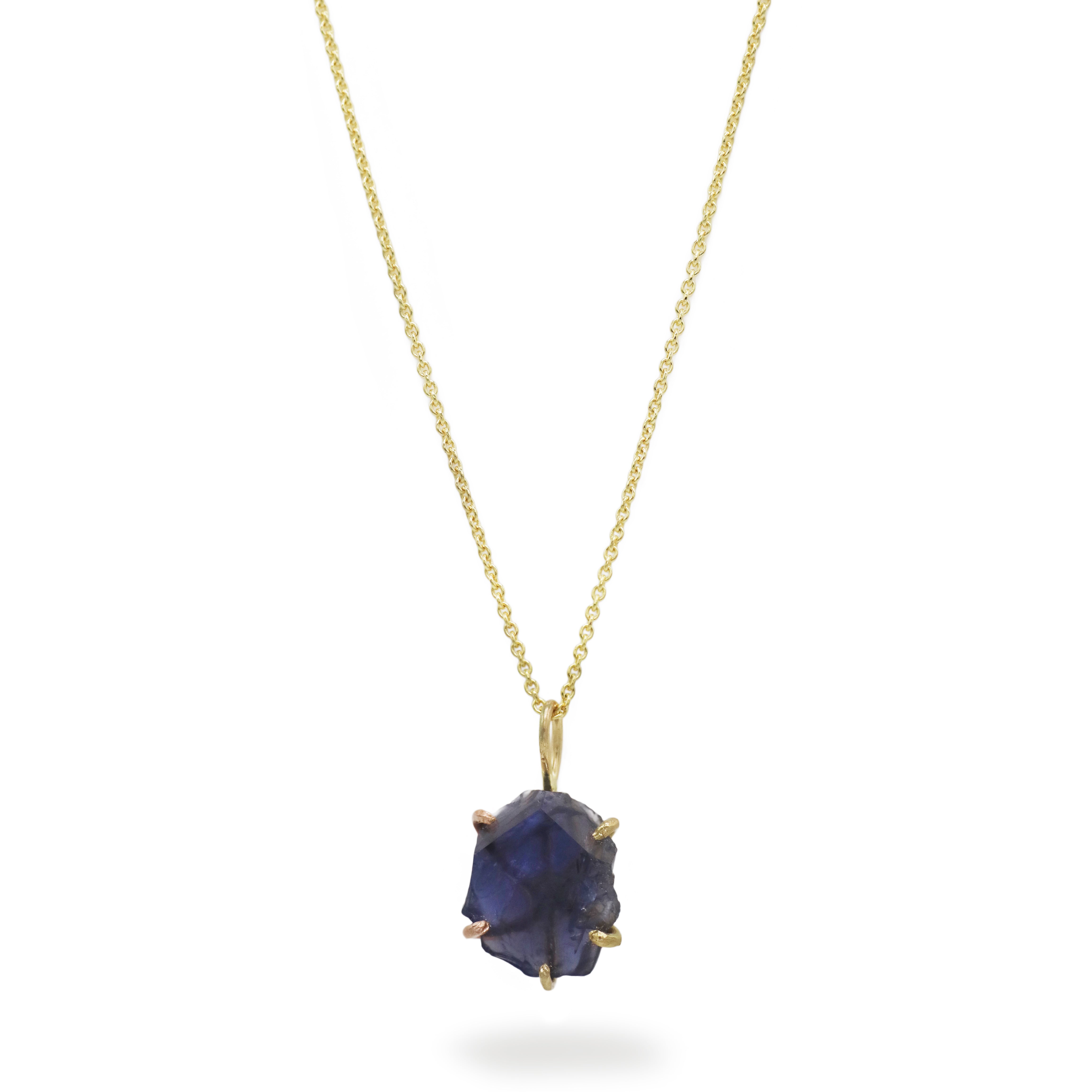 Variance Objects Iolite Pendant in Yellow, Rose and White Gold