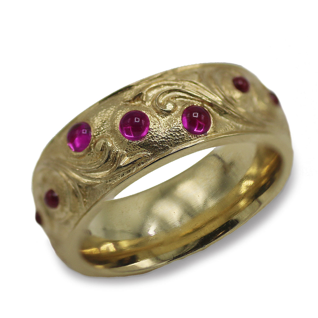 Maisy Beardmore 'Kindred' 9ct Yellow Gold and Ruby Wedding Ring