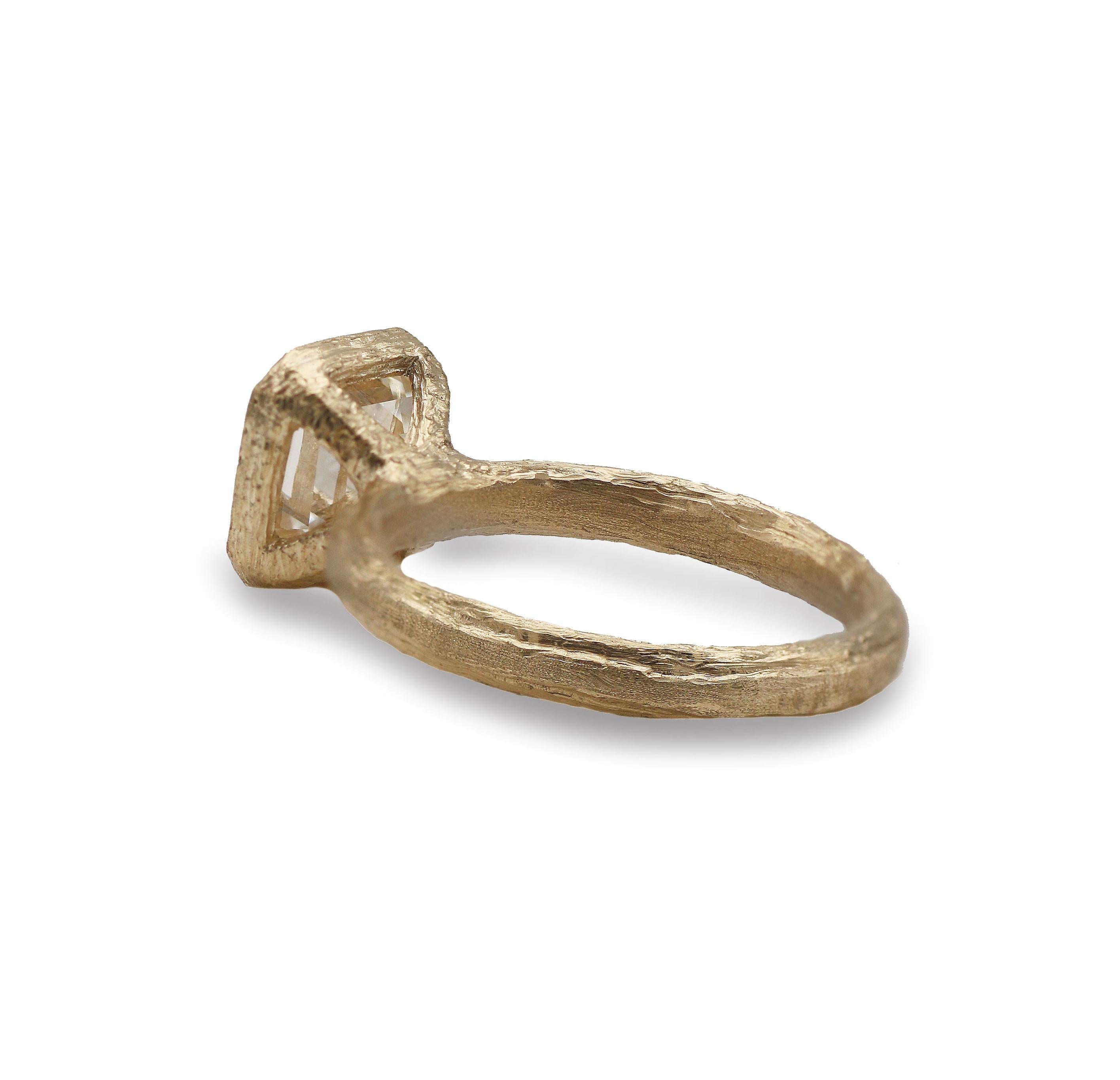 Bespoke - 9ct Yellow Gold Ring With Lab Grown Asher Cut Diamond