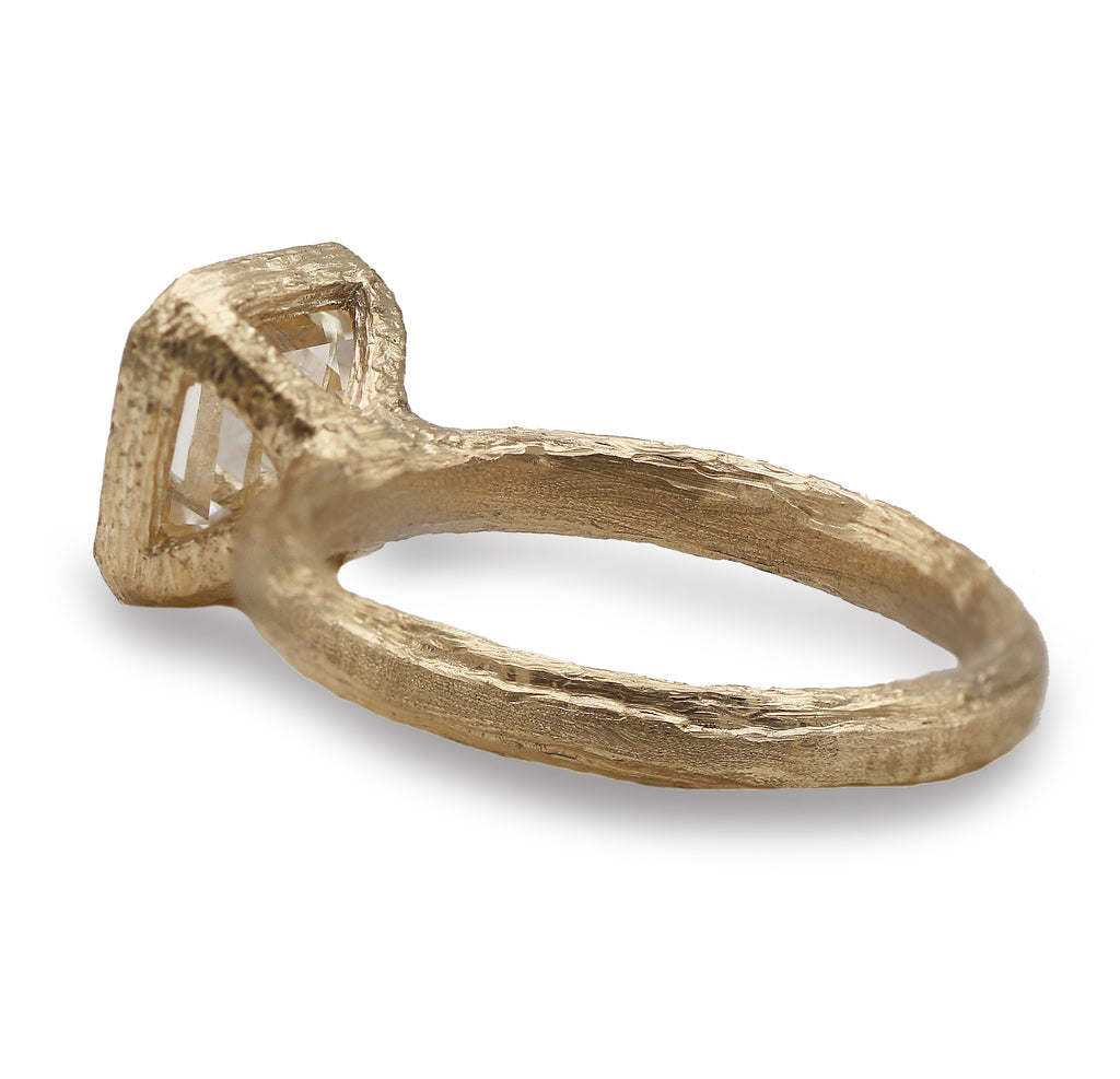 Bespoke - 9ct Yellow Gold Ring With Lab Grown Asher Cut Diamond