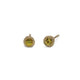 Textured Yellow Gold with Yellow Sapphire Ear Studs