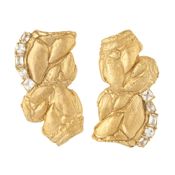 Loveness Lee Zakia White Sapphire Earrings in Gold Plating
