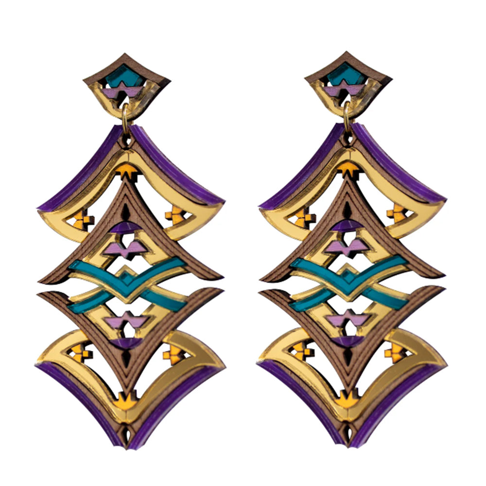 Chalk Jewellery Akemi Long Drop Earrings in Summer