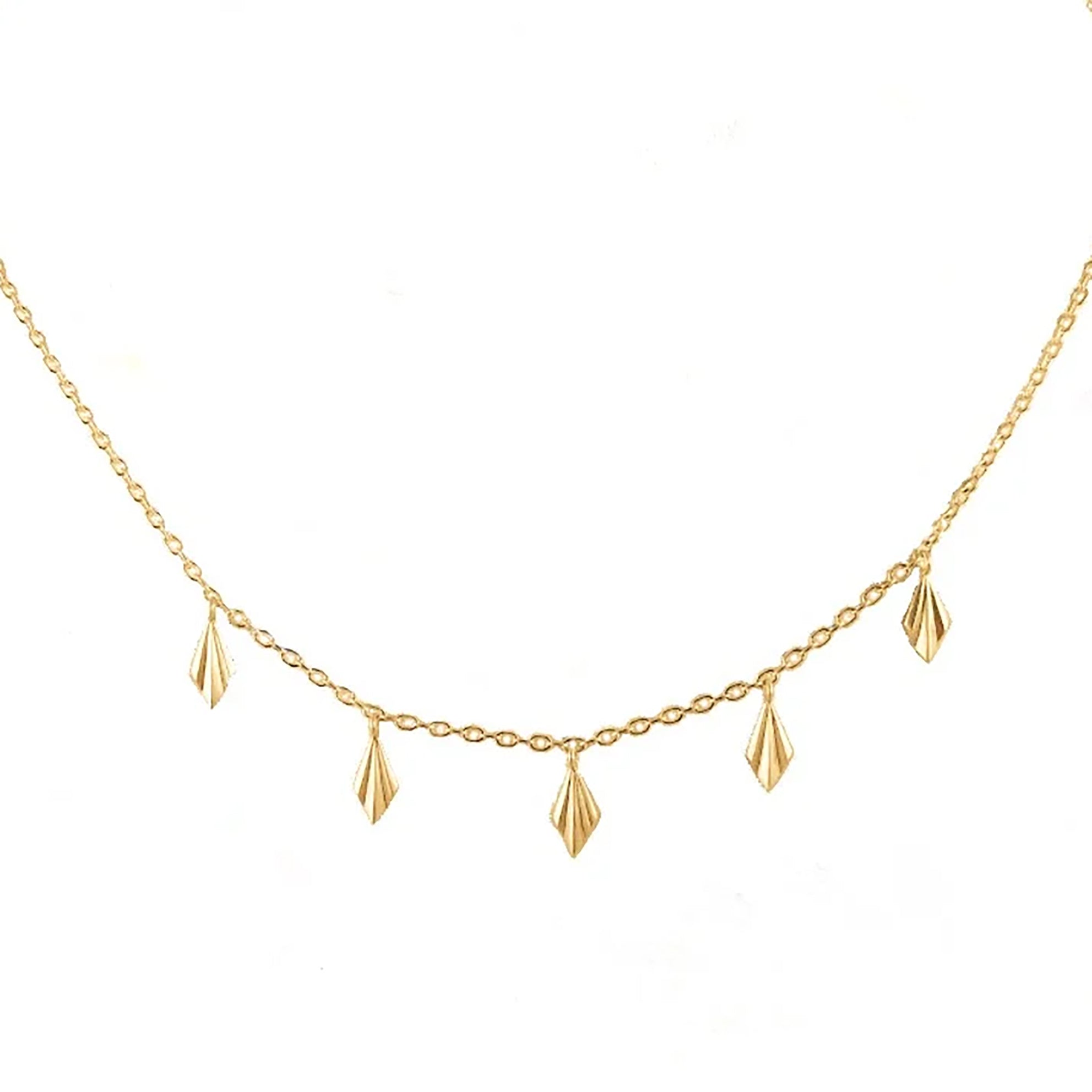 Alice Barnes Pleated Gold Vermeil Multi Fan Necklace