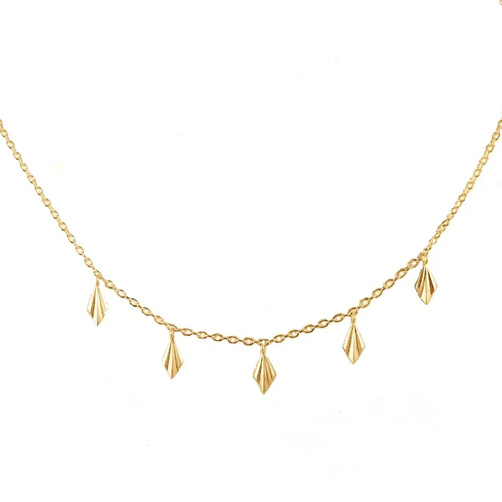 Alice Barnes Pleated Gold Vermeil Multi Fan Necklace