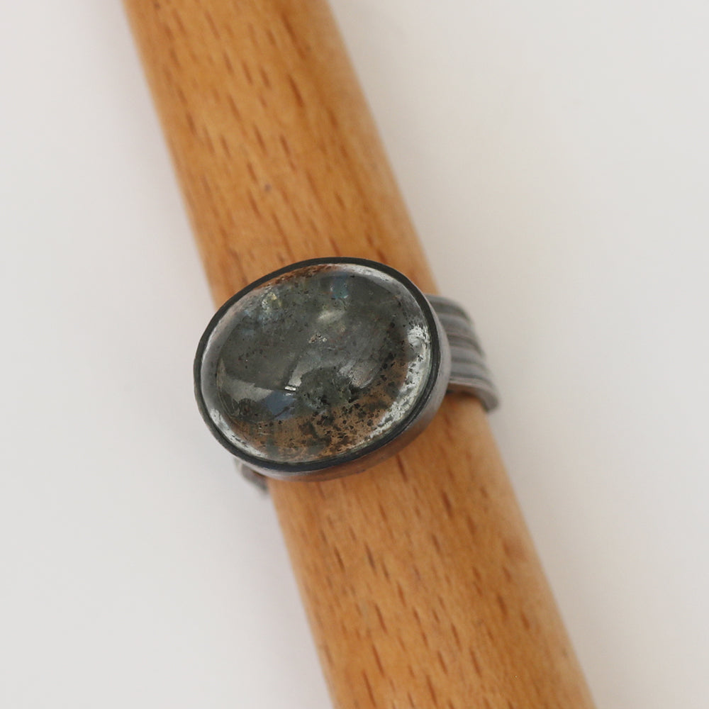 Outlet Chris Boland - Oxidised Silver Aquamarine Ring