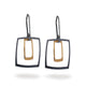 Deco Echo Kinetic Drop Earrings in Oxidised Silver and Gold Plate