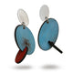Cristina Zani Silver Turquoise and Red Drop Earrings