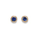 9ct Textured Fairtrade Yellow Gold Ear Studs with Blue Sapphires