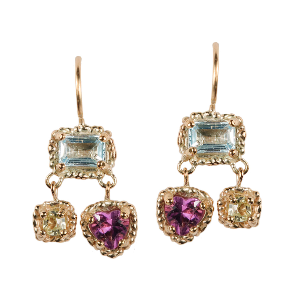 Purple sales chandelier earrings