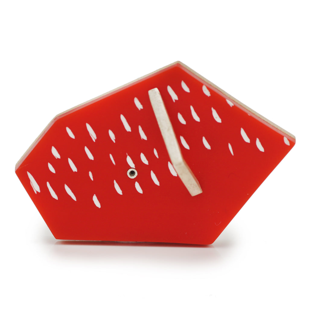 Chie Mannami Red Abstract Brooch Pin
