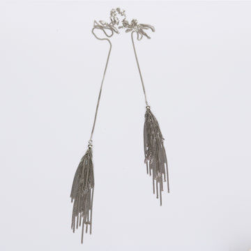 Outlet - Claudia Milic Feather Twin Feather Rhodium Plated Silver