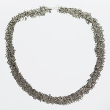 Outlet - Claudia Milic Fringe Collier necklace in Rhodium plated Silver