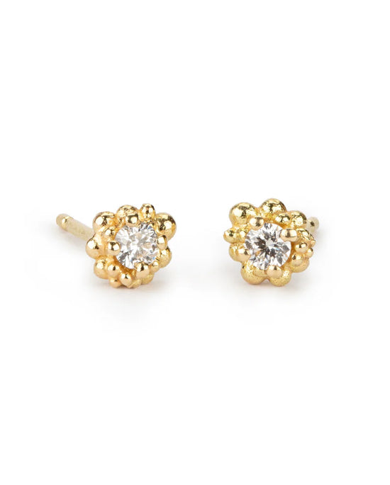 Hannah Bedford Diamond Cluster Stud Earrings in 18ct Yellow Gold