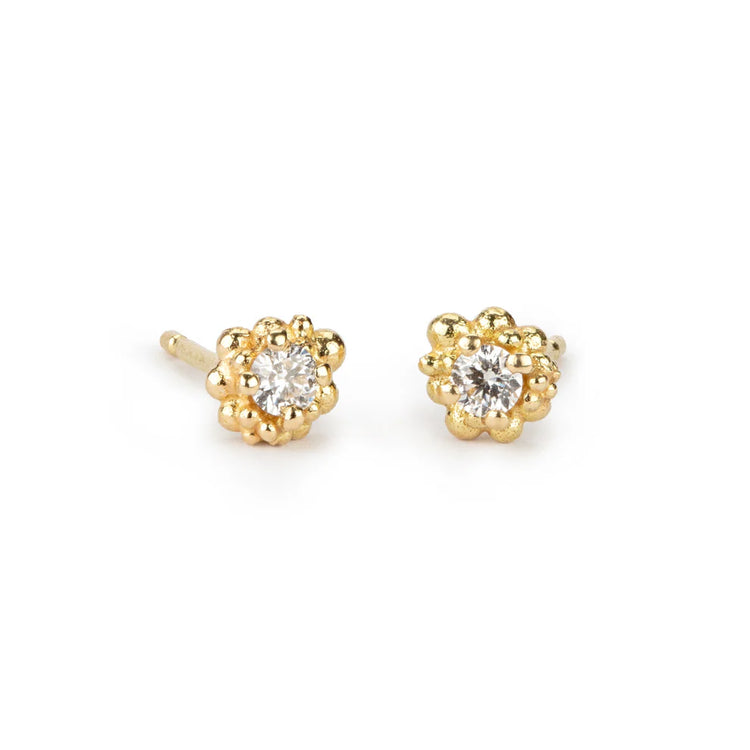 Hannah Bedford Diamond Cluster Stud Earrings in 18ct Yellow Gold