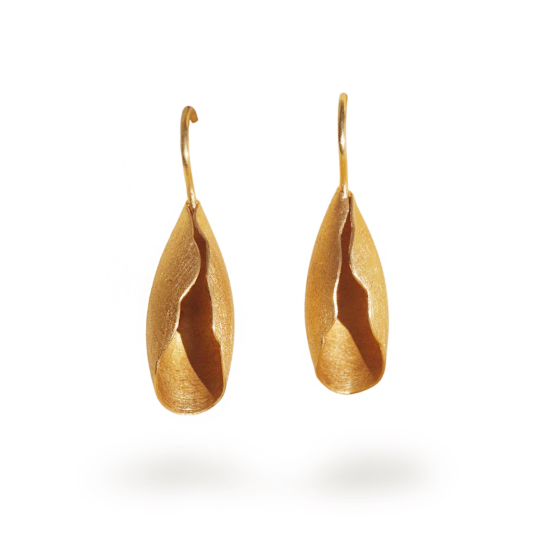 Deco Echo Gold Plated Cocoon Drop Earrings