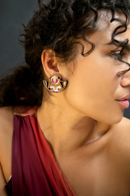 Chalk Jewellery Itzel Earrings in Dragonfruit
