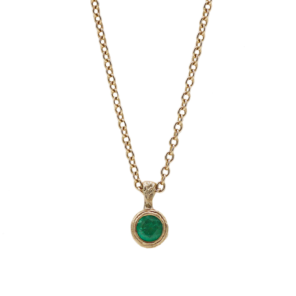 Emerald and 9ct Fairtrade Yellow Gold Pendant