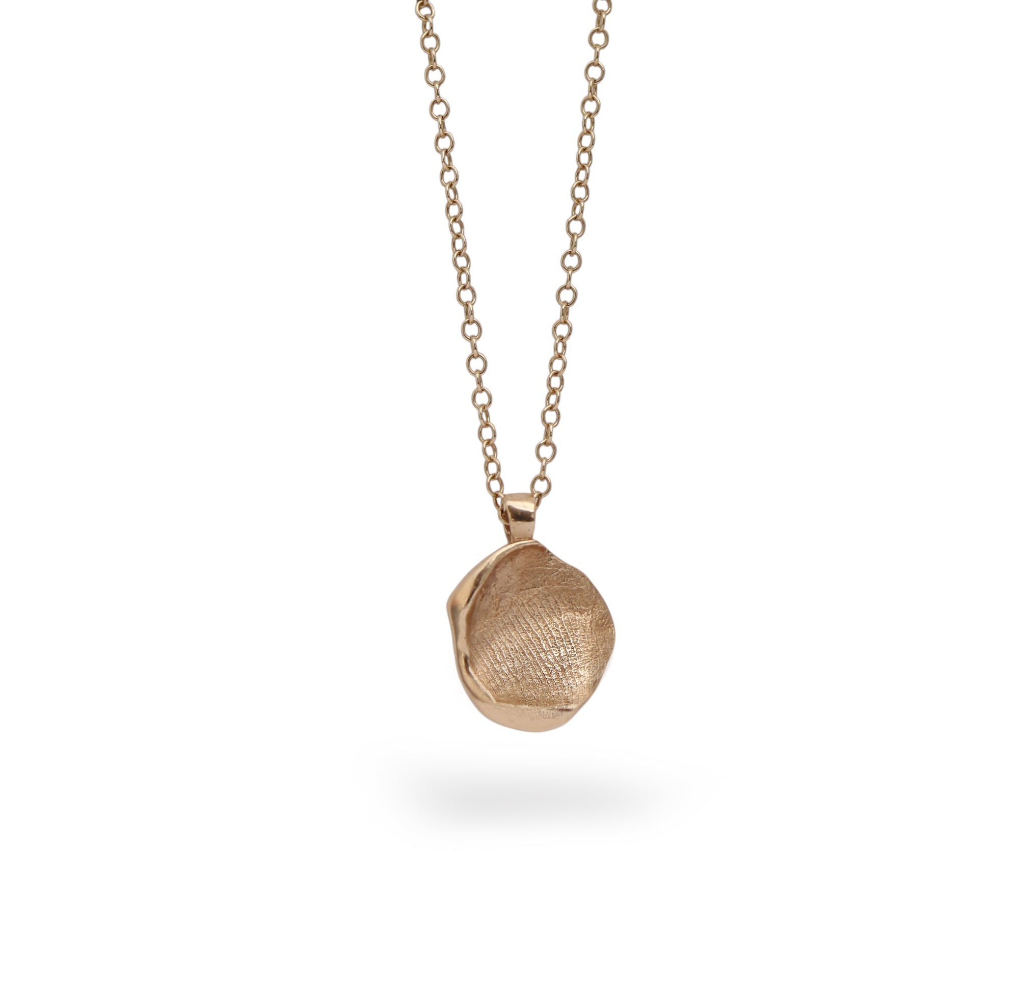 Bespoke- 9ct Yellow Gold Organic Finger Print Pendant