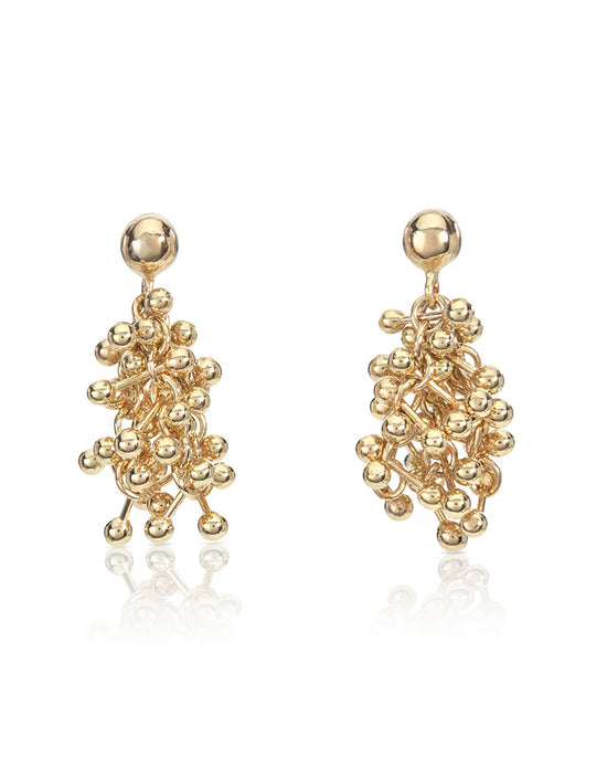 Yen Cluster Earrings in 9ct Yellow Gold