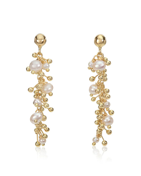 Yen Fine Yellow Gold Pearl Drop Earrings