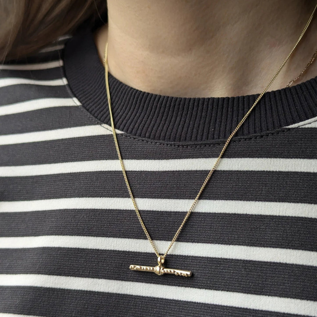 Milly Maunder Gold Plated T-Bar Pendant