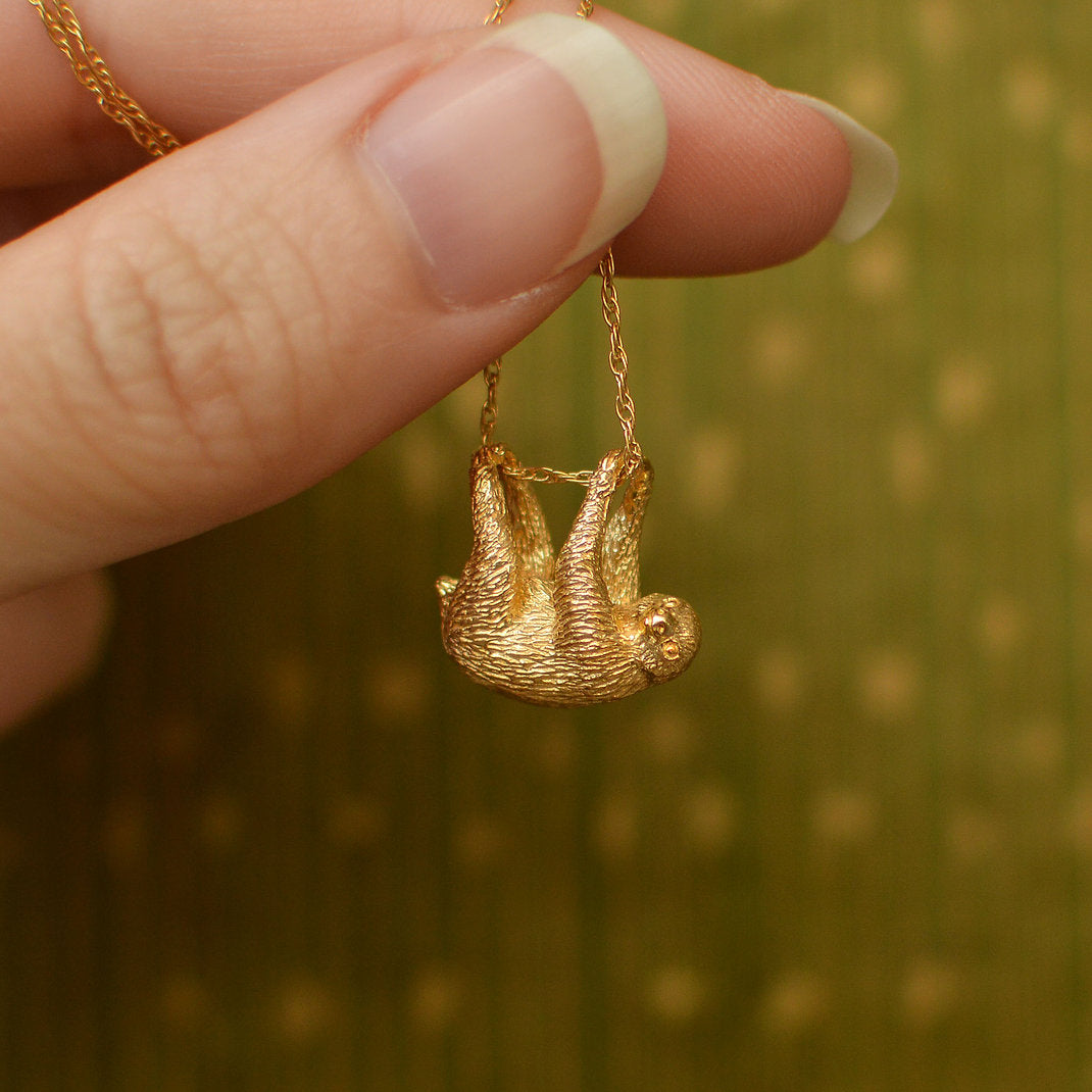 Lucy Stopes-Roe Gold-plated Sloth Pendant