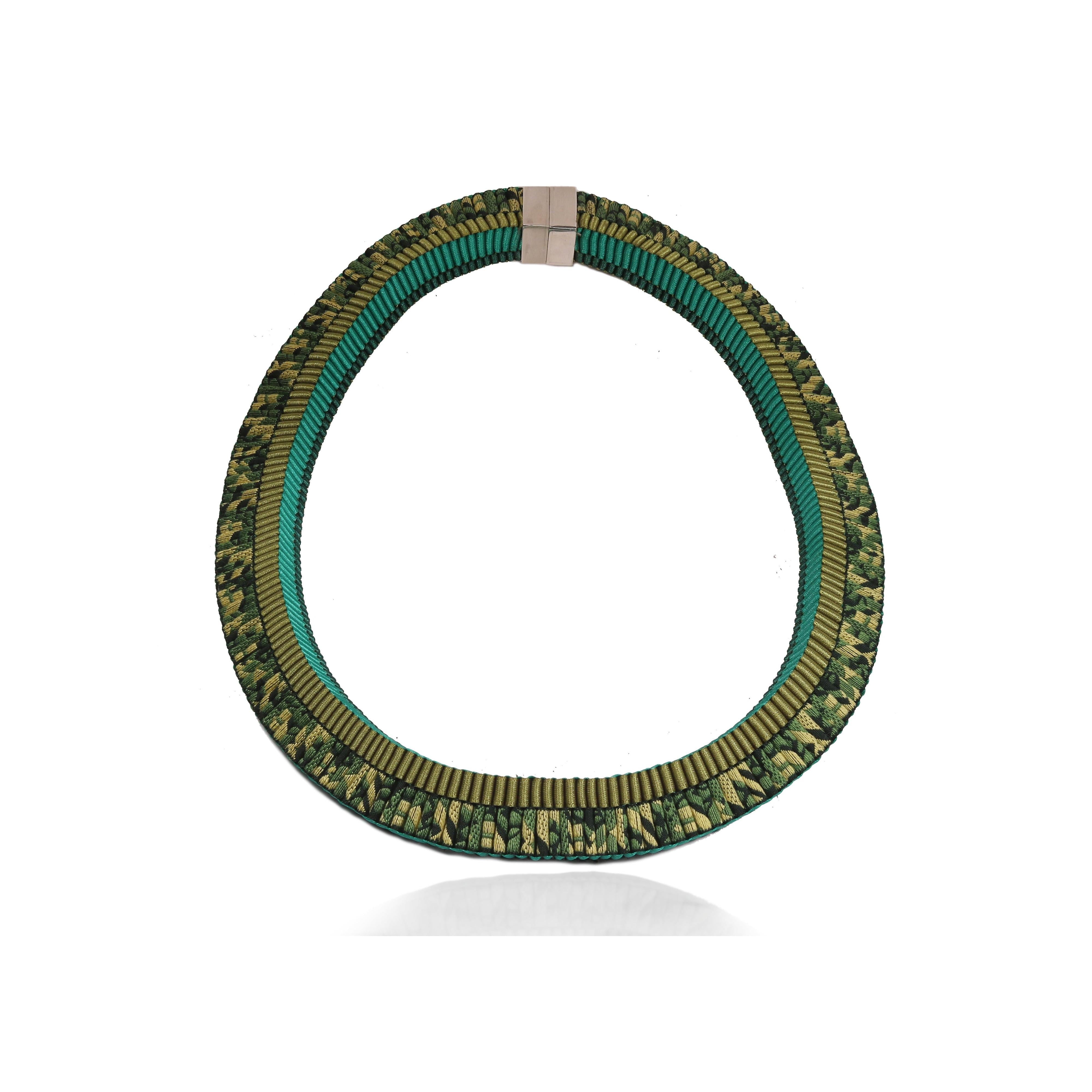 Emma Calvert Antique Floral Green Necklace