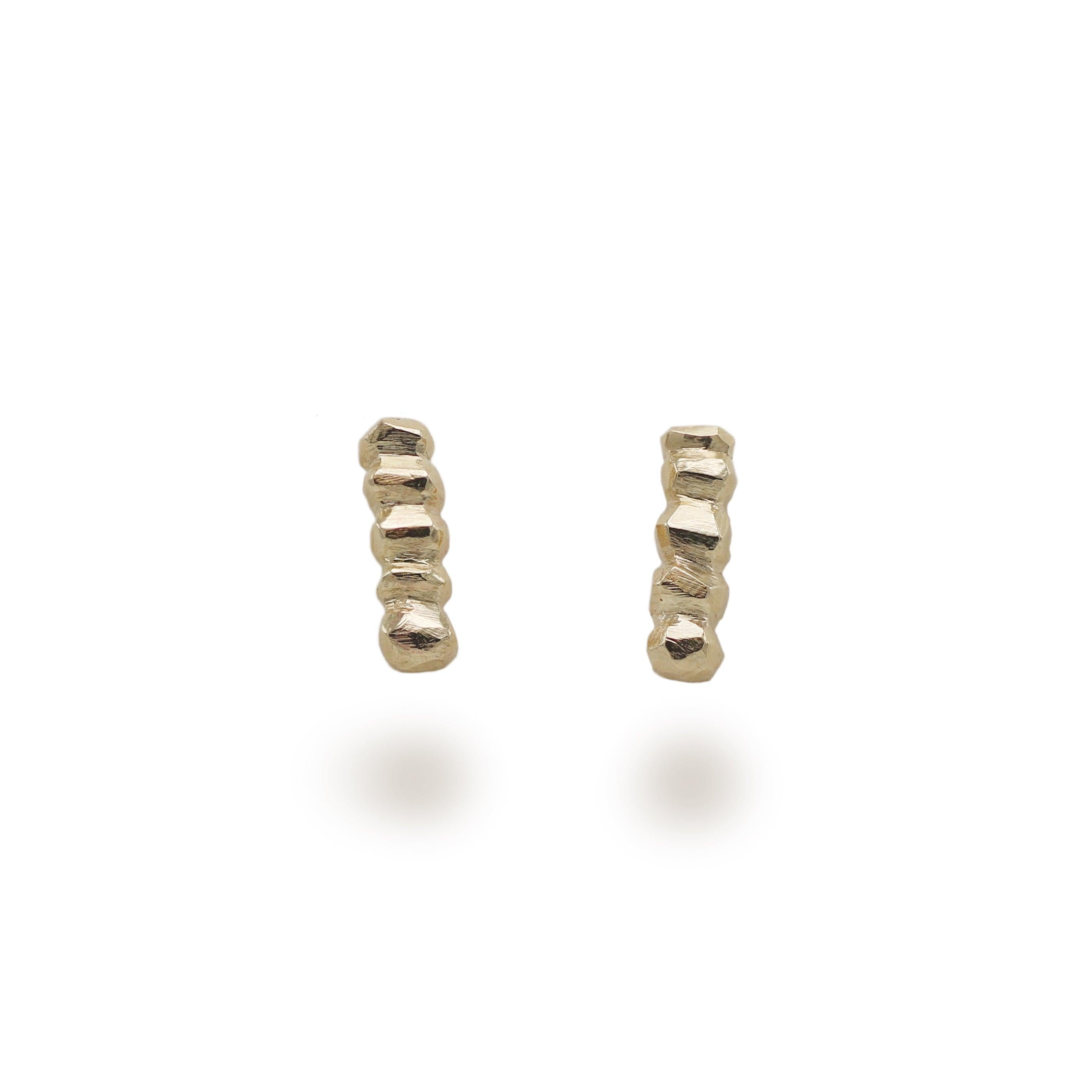 Hannah Felicity Dunne 9ct Yellow Gold Rock Bar Studs