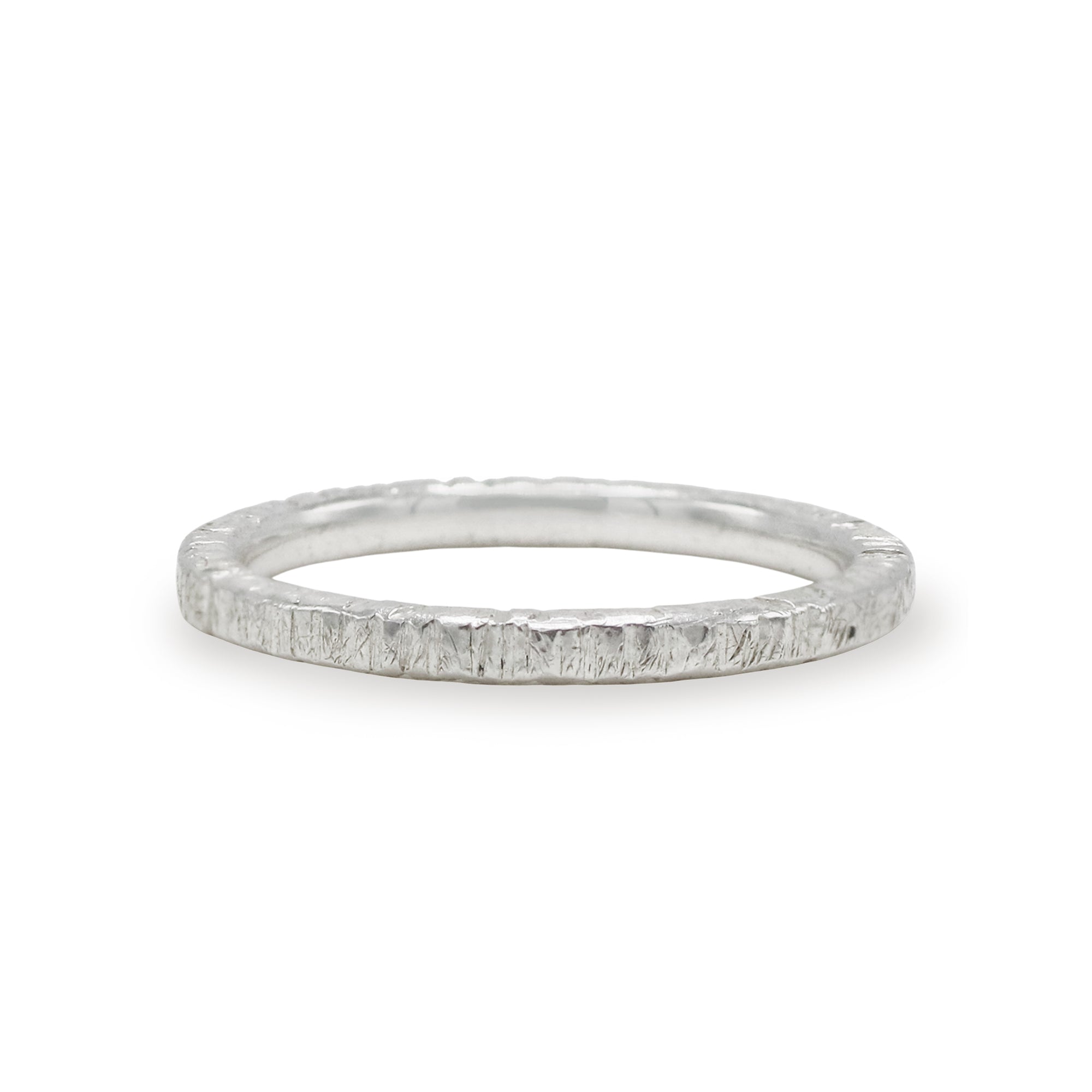 Hannah Felicity Dunne Slim Textured Silver Ring
