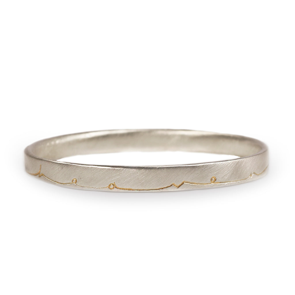 Wide Silver 'In Heaven On Earth' Bangle