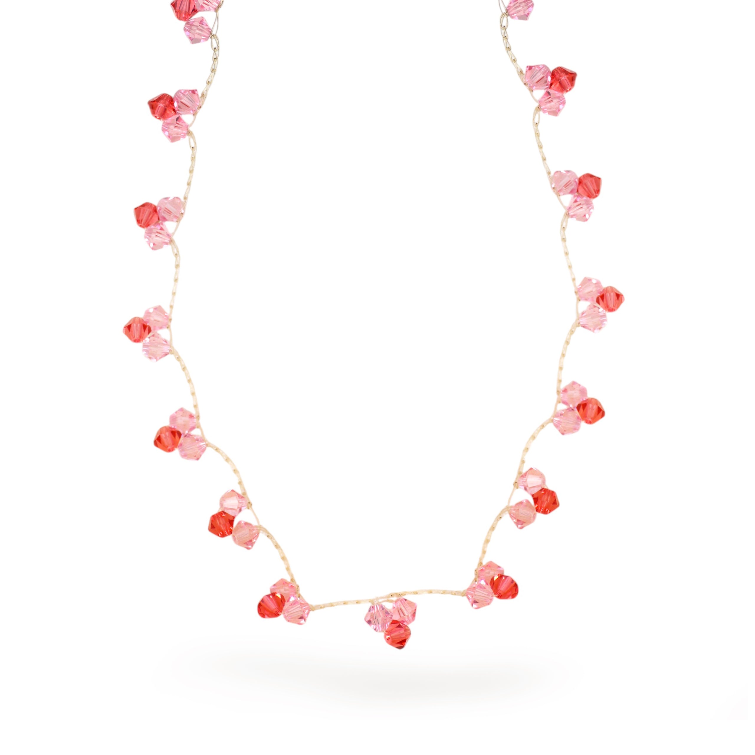 Hester Zagt Orange and Pink Swarovski Crystal Necklace