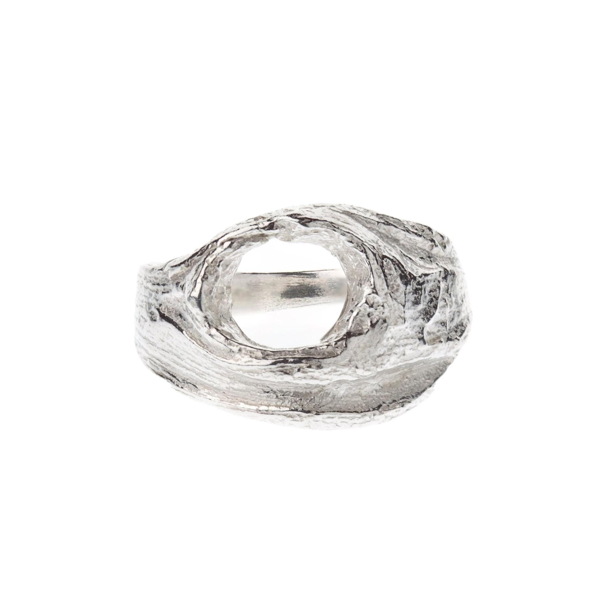 Issy White Silver Phellem Ring