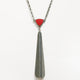 Outlet Jane Moore - Oxidised Silver and Red Enamel Pendant