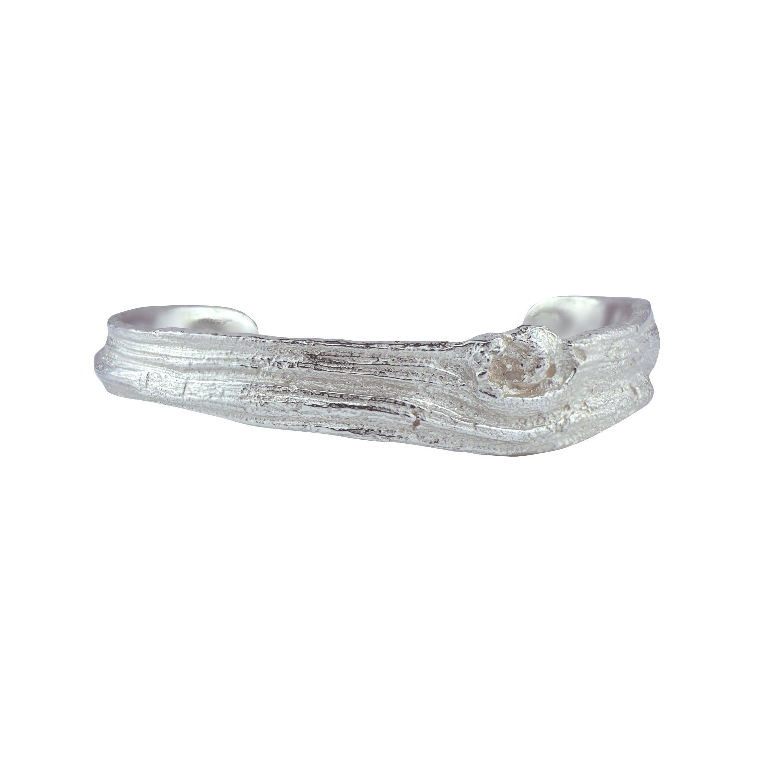 Issy White knot Silver Cuff