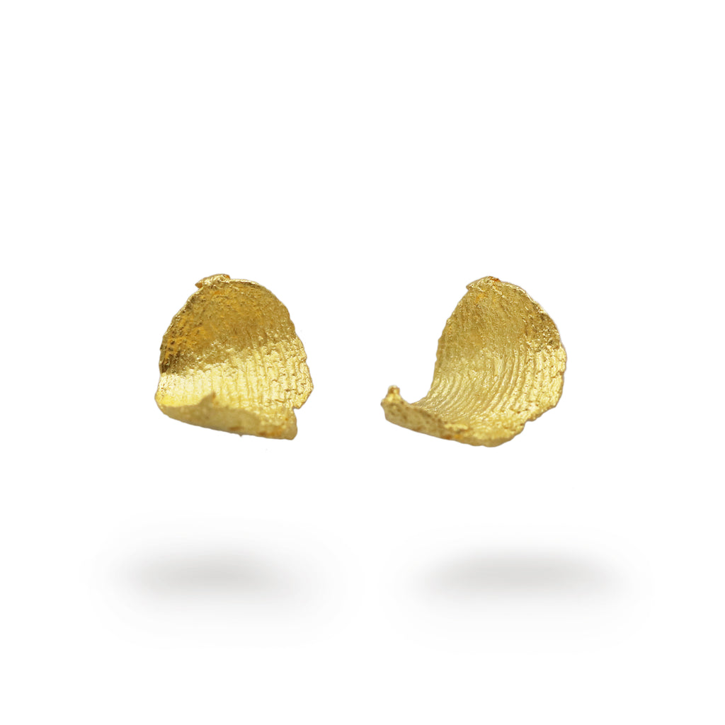Heeseung Koh Gold Plated Fingerprint Curl Earrings
