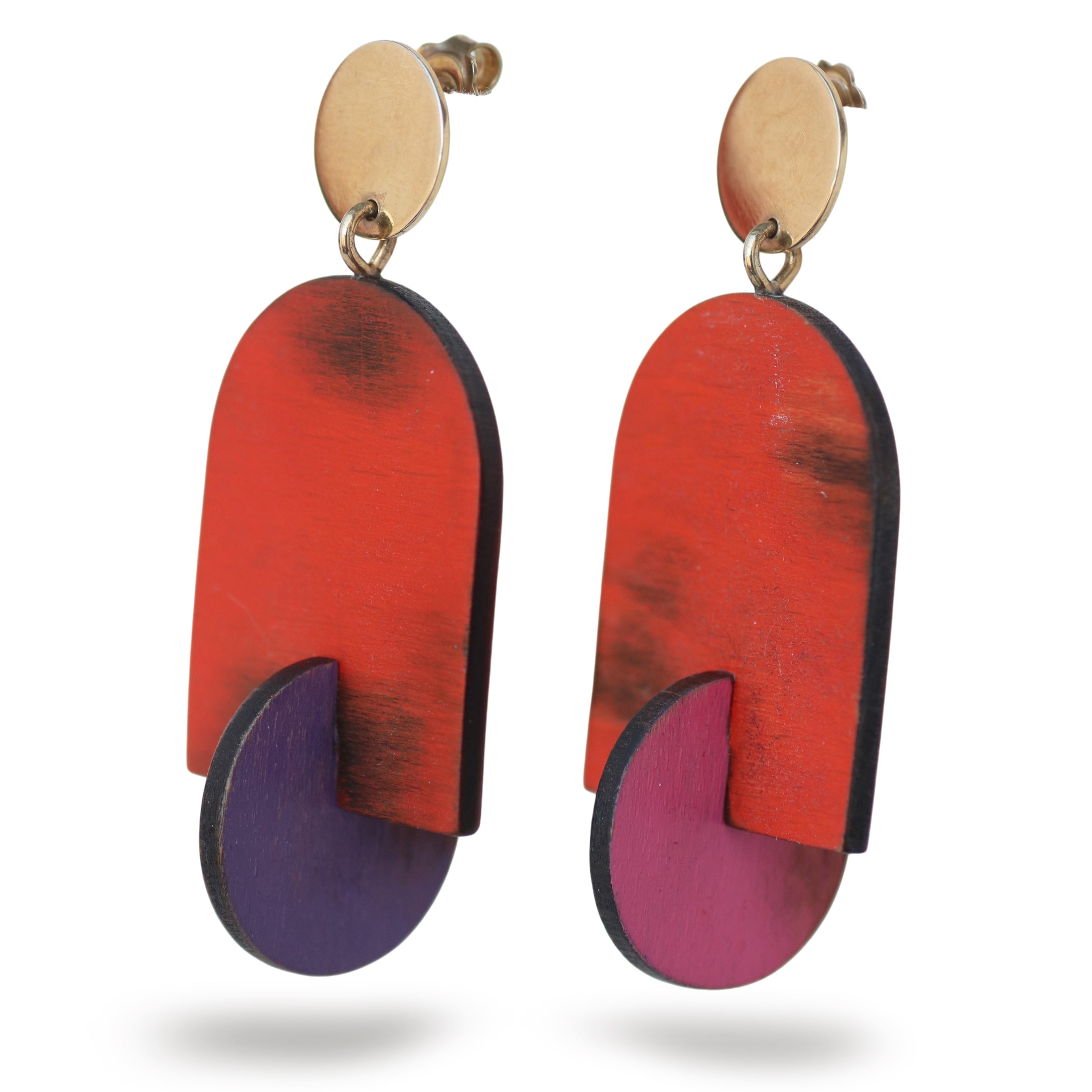 Cristina Zani Gold Plated Long Arch Drop Earrings