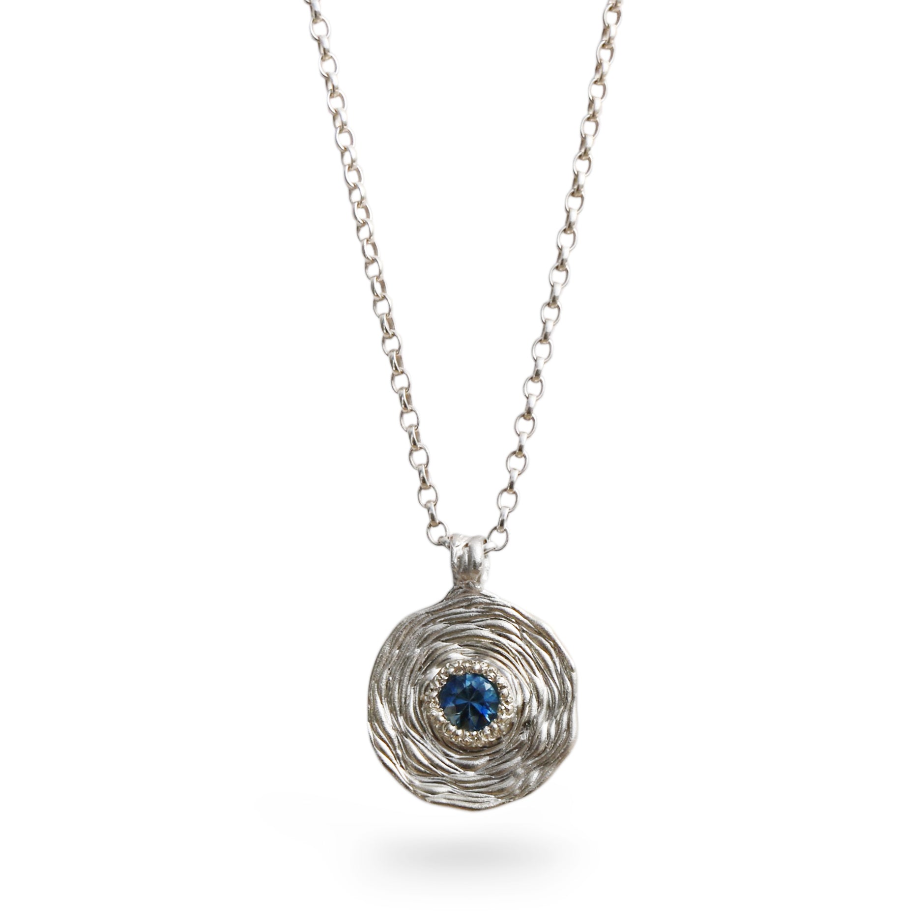 Lukas Svyba Eye of the Storm Blue Sapphire Pendant