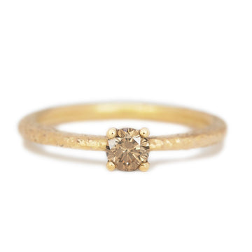 Maya Selway 18ct Yellow Gold and Coloured Diamond Solitaire Una Ring