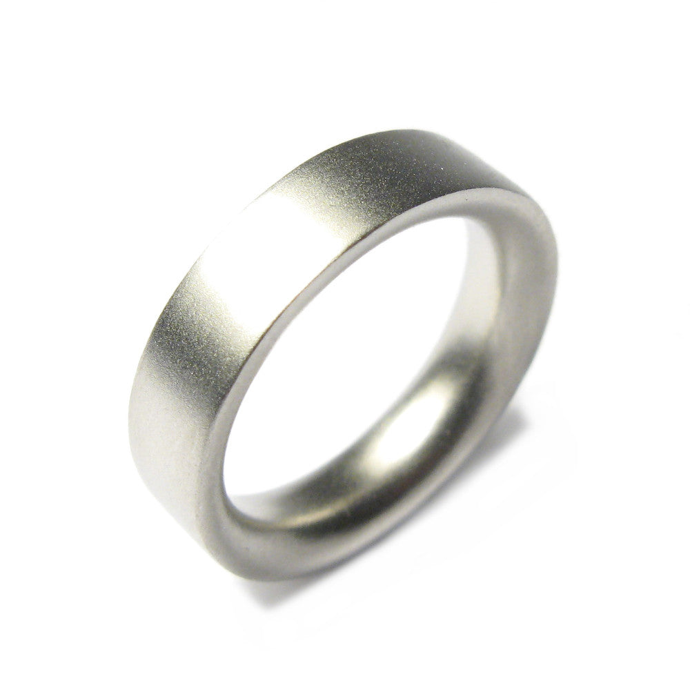 Men's Chunky Platinum Wedding Ring by Diana Porter Bristol on a white Background