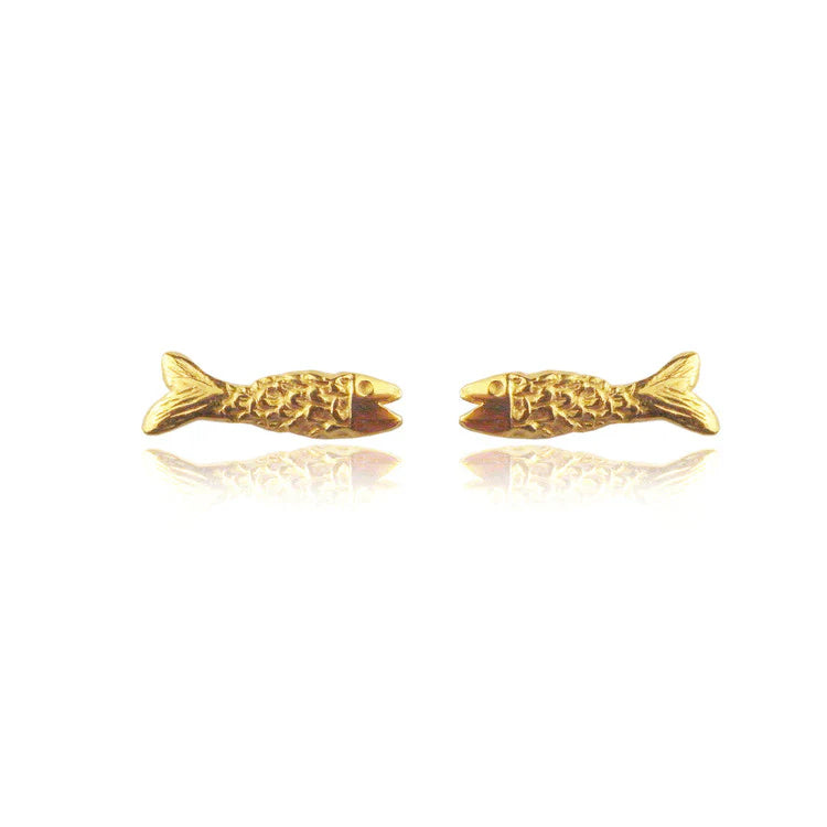 Momocreatura Gold Vermeil Micro Fish Earrings