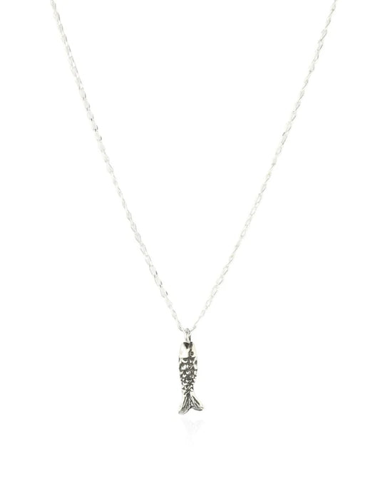 Momocreatura Micro Fish Pendant Oxidised Silver