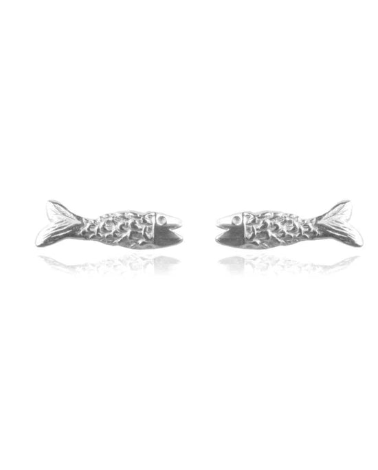 Momocreatura Silver Micro Fish Earrings
