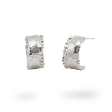 Milly Maunder Silver Molten Mini Tiara Hoops