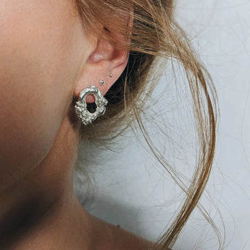 Milly Maunder Silver Molten Link Studs
