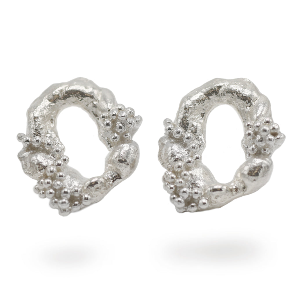 Milly Maunder Silver Molten Link Studs