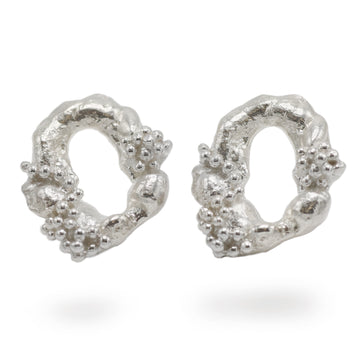 Milly Maunder Silver Molten Link Studs