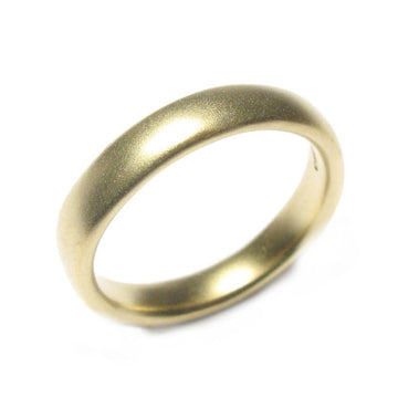 a narrow 18ct yellow gold wedding ring with matt finish on white background