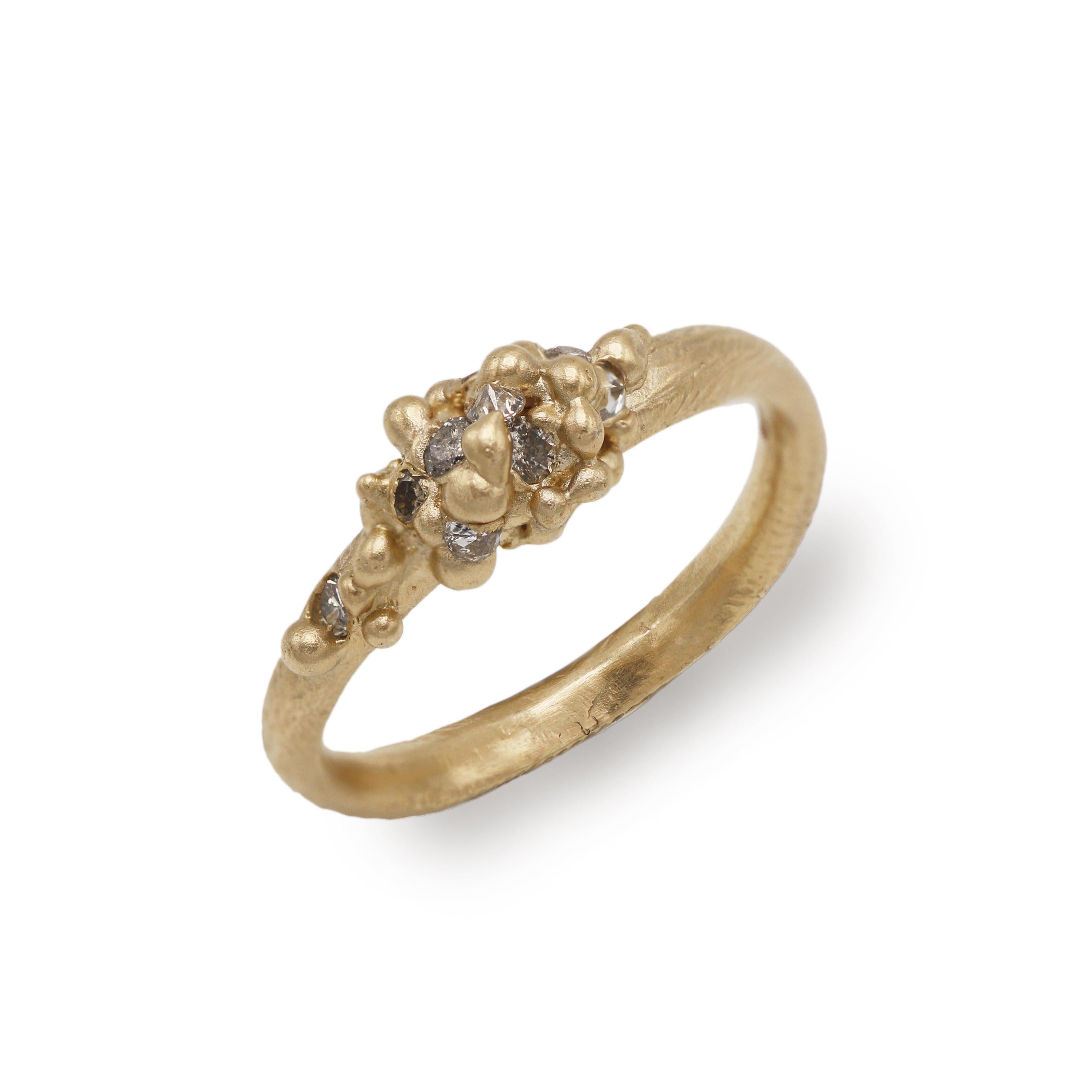 Ania Wawrzkowicz Diamond Molecule Ring in Yellow Gold